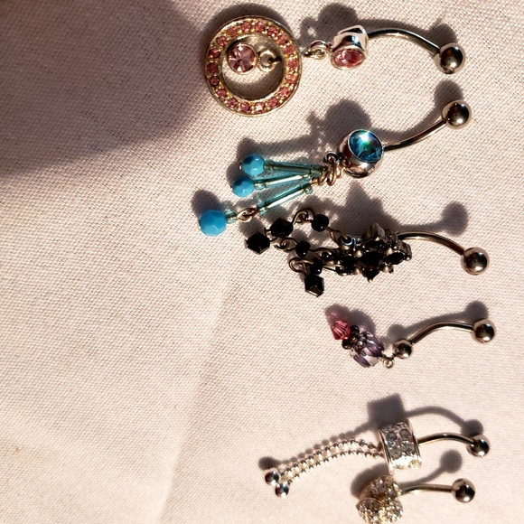 Belly button rings pierced jewelry bundle of 6 - Picture 7 of 14